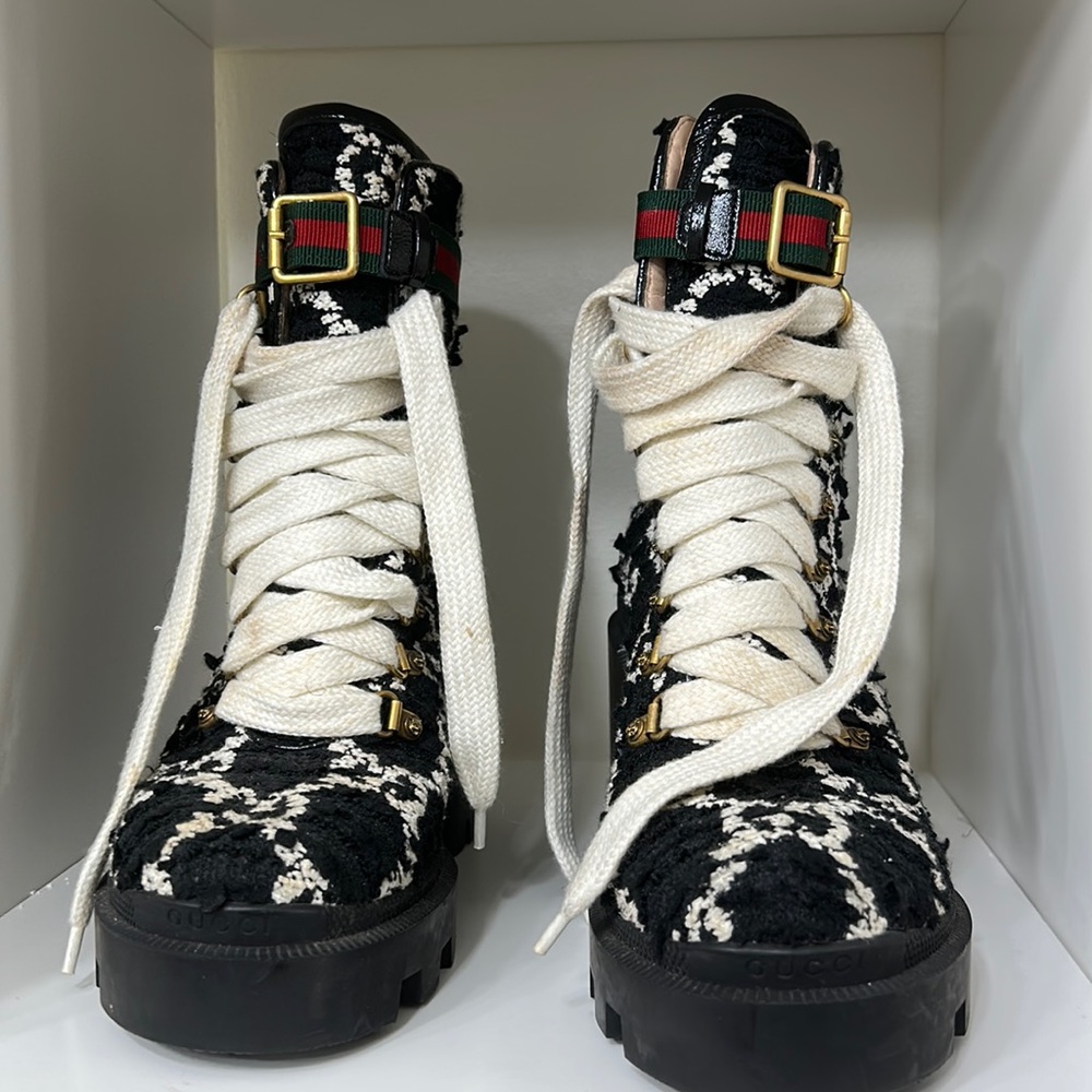 Authentic GUCCI TWEED BOOTS..